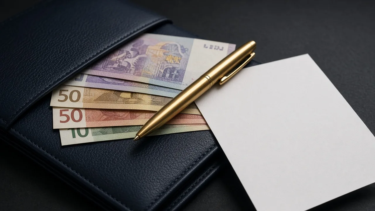 VS kasyno płatności euro na granatowym biurku